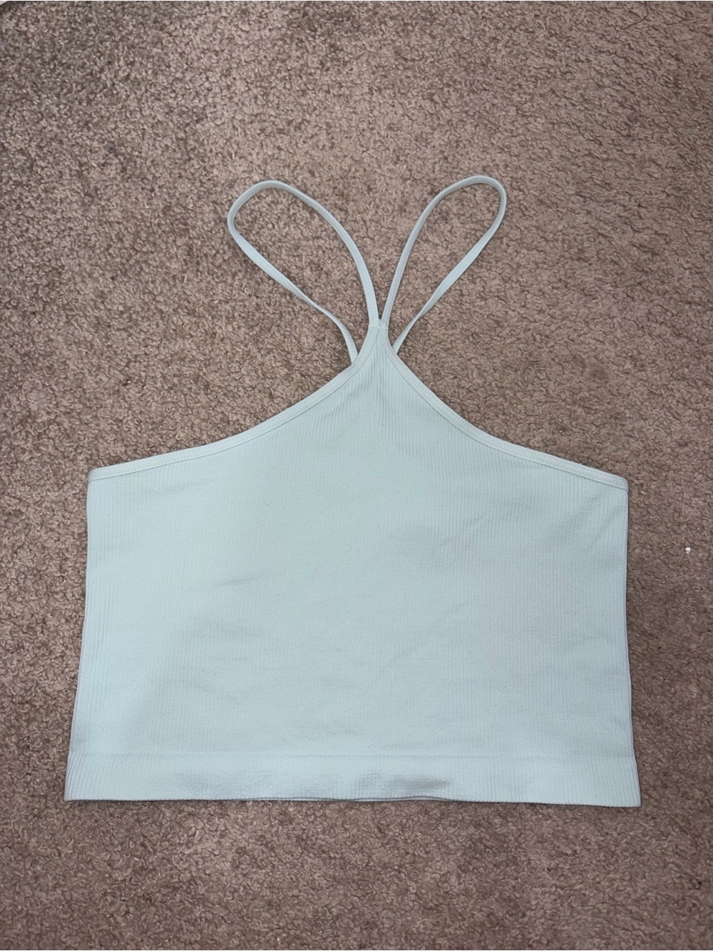 Nikibiki Light Mint Green Ribbed Crop Top